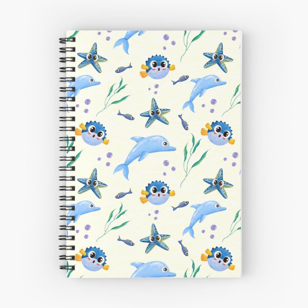 Item preview, Cute Dolphin Ocean Friends Pattern designed and sold by SmyrnaArtGalery.