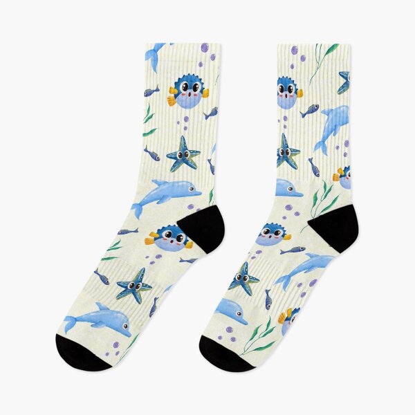 Item preview, Cute Dolphin Ocean Friends Pattern designed and sold by SmyrnaArtGalery.
