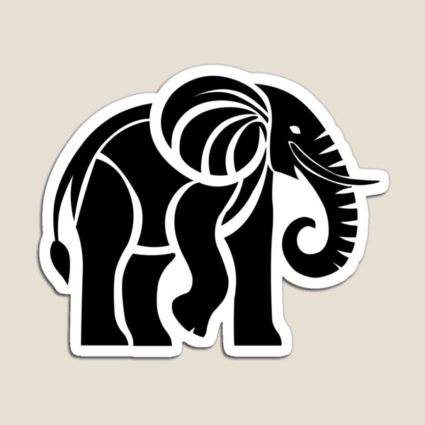Item preview, Elephant – Minimalist black and white design designed and sold by SivaroStudio.