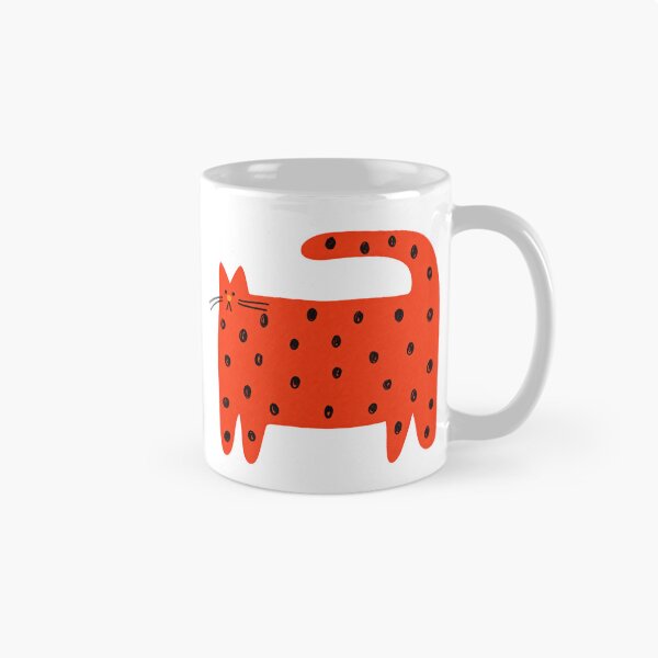 Item preview, Whimsical Orange Spotted Cat with Curly Tail designed and sold by -KRAFTWERK.