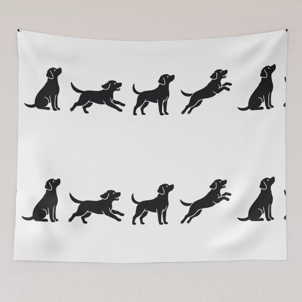 Item preview, Silhouettes of Black Labradors Playing - Minimalist and Tender Illustration designed and sold by Goodthingstree.