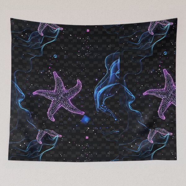 Artikelvorschau, Neonvioletter Seestern-Galaxie-Print entworfen und verkauft von SmyrnaArtGalery.