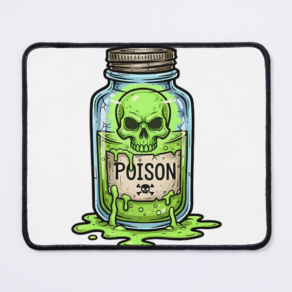 Item preview, Poison Jar with Skull and Toxic Green Slime Dripping Cartoon Bottle Illustration designed and sold by BlvckB0x.