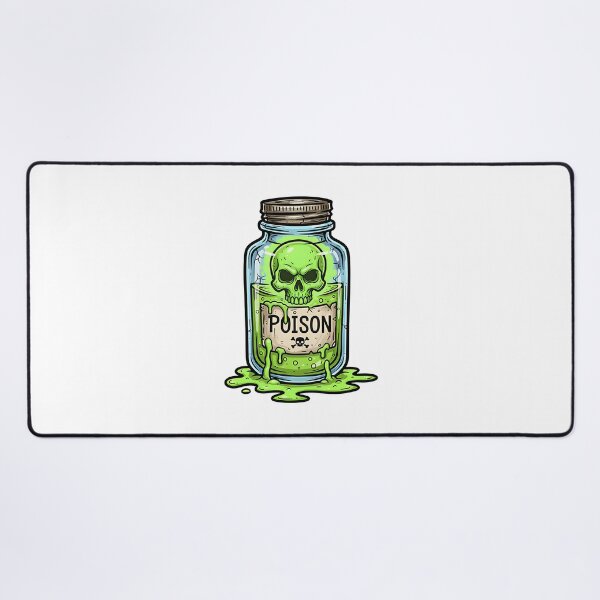Item preview, Poison Jar with Skull and Toxic Green Slime Dripping Cartoon Bottle Illustration designed and sold by BlvckB0x.