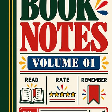 Artwork thumbnail, Book Notes Volume 01 – Reading Journal Notebook by astersgraphics