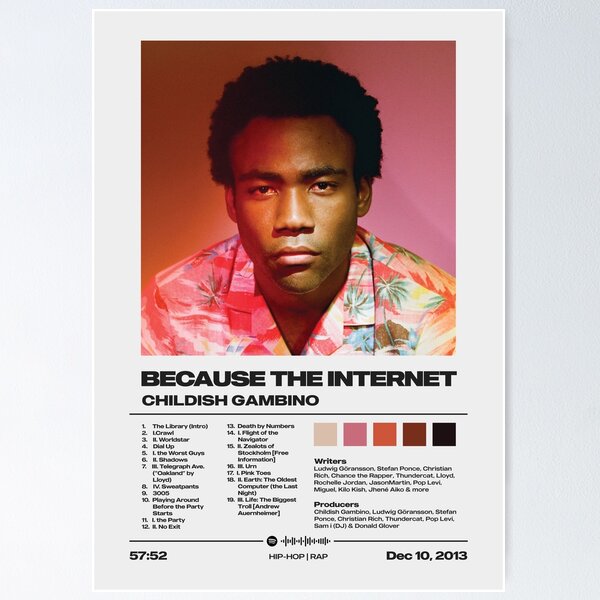 Item preview, Because the Internet by Childish Gambino designed and sold by FourthWall Prints.