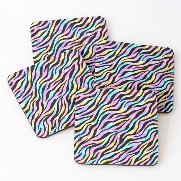 Item preview, Pastel Rainbow Zebra – Black Animal Print Pattern designed and sold by HO•Designs.