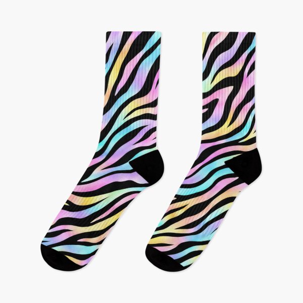 Aperçu de l'œuvre Pastel Rainbow Zebra – Black Animal Print Pattern créée et vendue par HO•Designs.