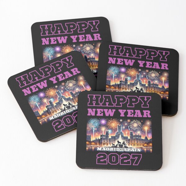 Item preview, Happy New Year 2027 - Madrid - Pink Edition designed and sold by Manic Merch Designs.