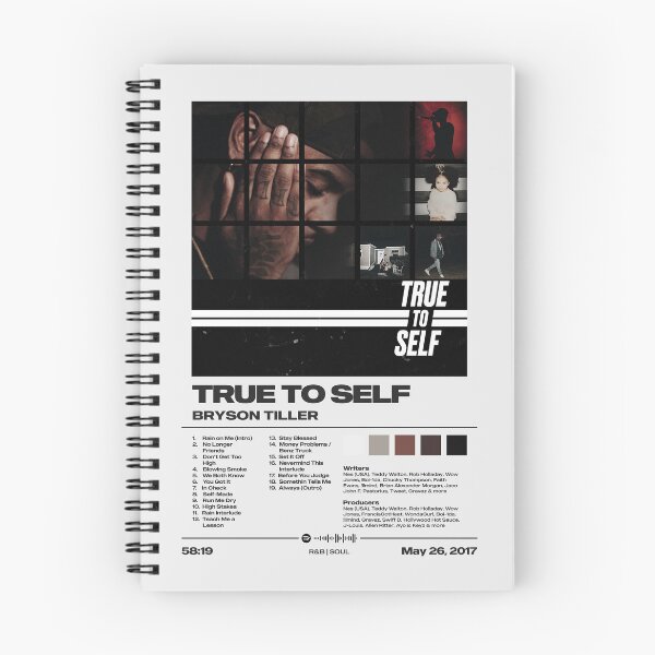 Item preview, True to Self by Bryson Tiller - Tracklist Art designed and sold by FourthWall Prints.