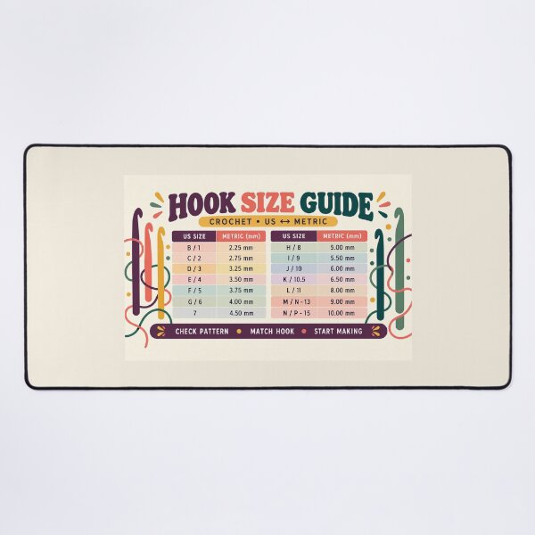 Item preview, Hook Size Guide – Crochet US to Metric Zipper Pouch designed and sold by astersgraphics.