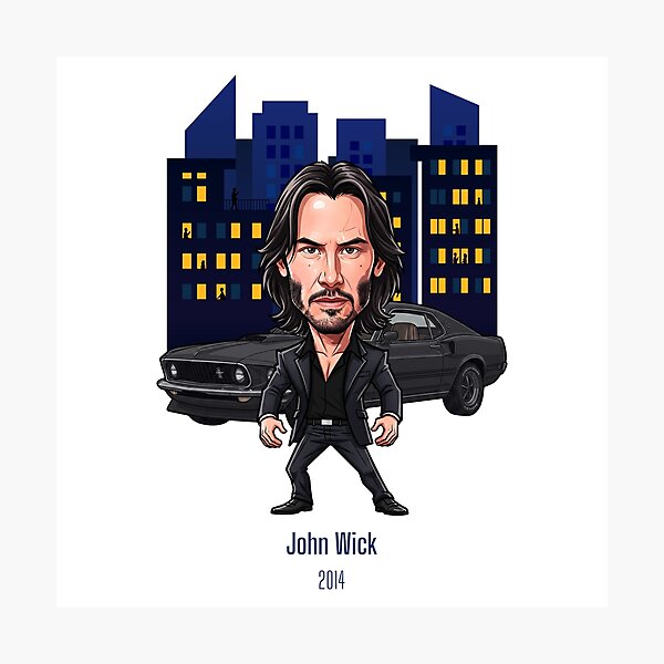 Item preview, Caricature of Keanu Reeves as John Wick in the city at night designed and sold by vectorlove.