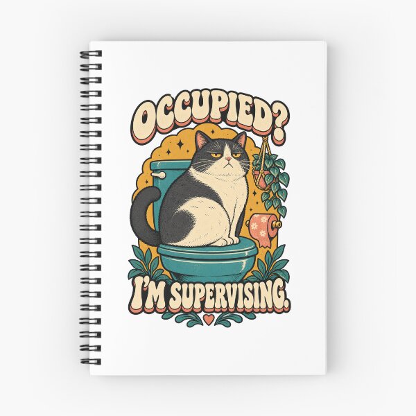 Item preview, Busy Funny Cat Bathroom Supervisor Illustration designed and sold by sasaPRO.