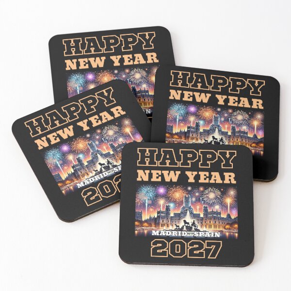 Item preview, Happy New Year 2027 - Madrid - Yellow Edition designed and sold by Manic Merch Designs.