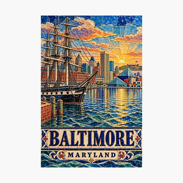 Aperçu de l'œuvre Baltimore - Maryland - États-Unis créée et vendue par GoodOldVintage.
