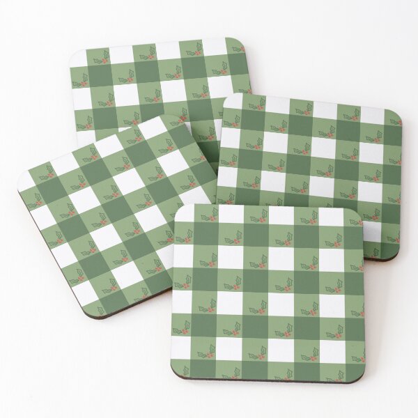 Artikelvorschau, Weihnachtliches Stechpalmen-Gingham entworfen und verkauft von Off-The-Wahl Charms & Co..
