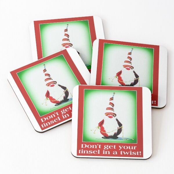 Item preview,  Holiday Gnome with the saying, Don’t Get Your Tinsel in a Twist. Original watercolor. designed and sold by aswoa.