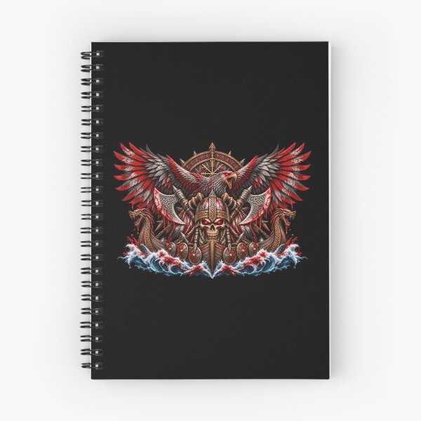 Item preview, Viking Blood Eagle – Norse Warrior Skull & Longships designed and sold by artistwill.