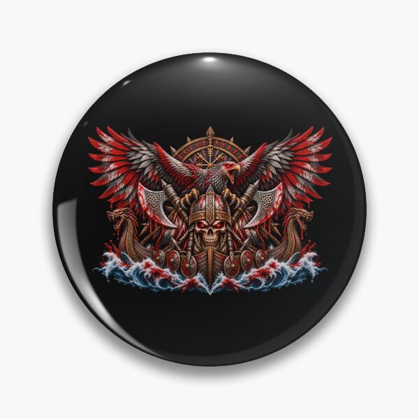 Item preview, Viking Blood Eagle – Norse Warrior Skull & Longships designed and sold by artistwill.