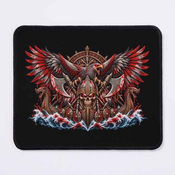 Item preview, Viking Blood Eagle – Norse Warrior Skull & Longships designed and sold by artistwill.