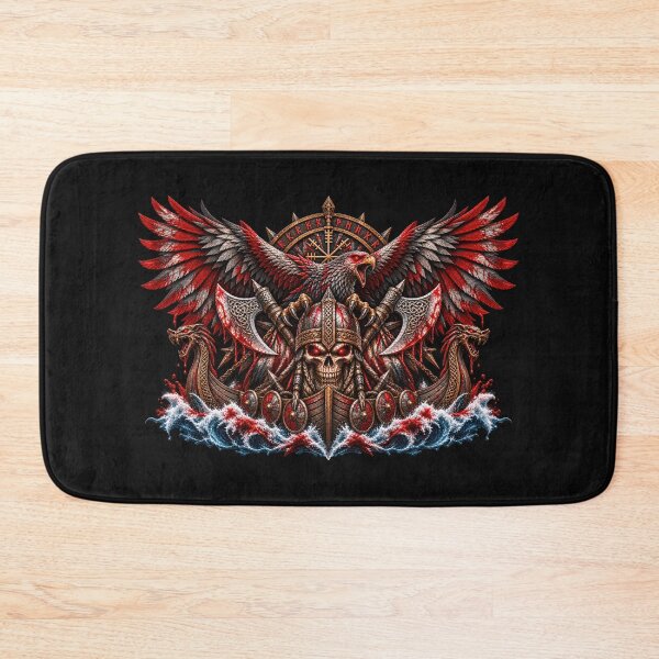 Item preview, Viking Blood Eagle – Norse Warrior Skull & Longships designed and sold by artistwill.
