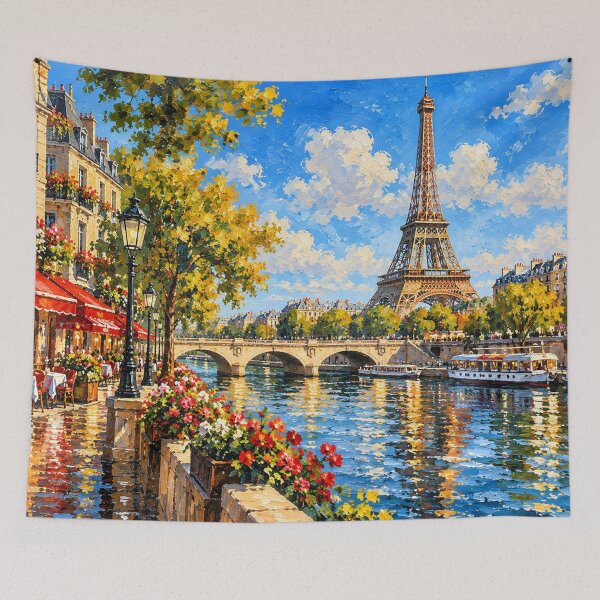 Item preview, Paris in Bloom – Eiffel Tower & Seine Impressionist Cityscape designed and sold by OzyWear.