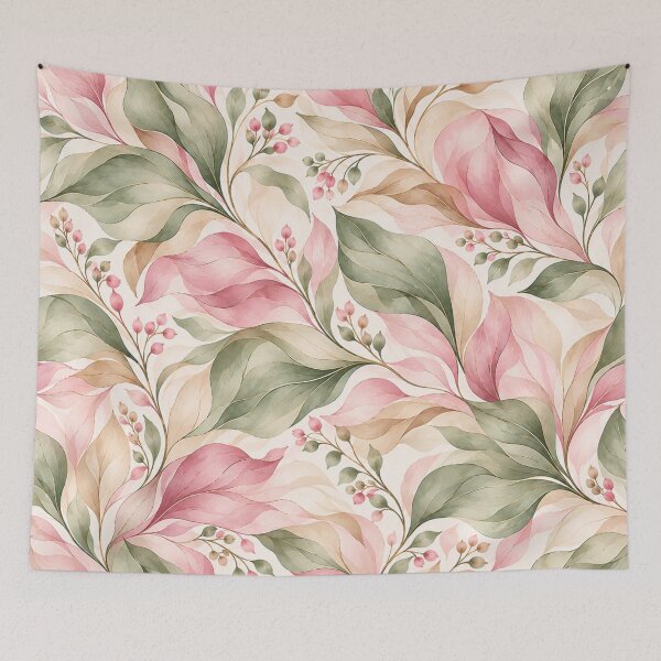 Artikelvorschau, Blush Pink & Sage Leaves – Pastel Botanical Watercolor Pattern entworfen und verkauft von HO•Designs.
