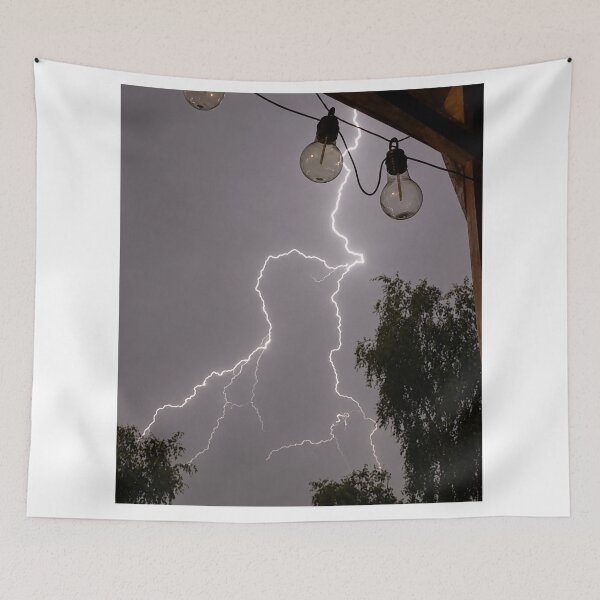 Item preview, Electric Serenade.  Lightning Strike Past Garden Lights designed and sold by Astute-Artio-Photography.