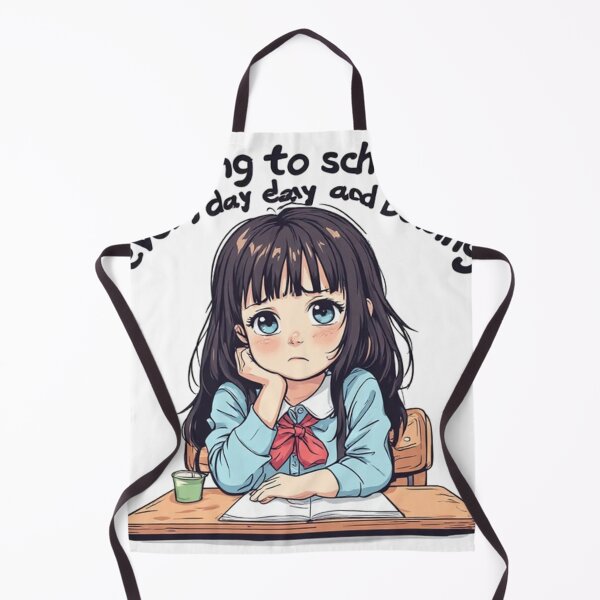 Item preview, Going To School Every Day Is Boring - Cute Tired Anime Girl designed and sold by Digital Design Market.