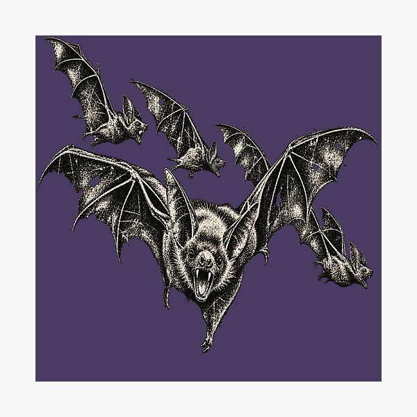 Item preview, Realistic Bat Formation Art for Goth Bat Lovers designed and sold by POD DYNASTY | Original Print On Demand T-Shirt Graphics.