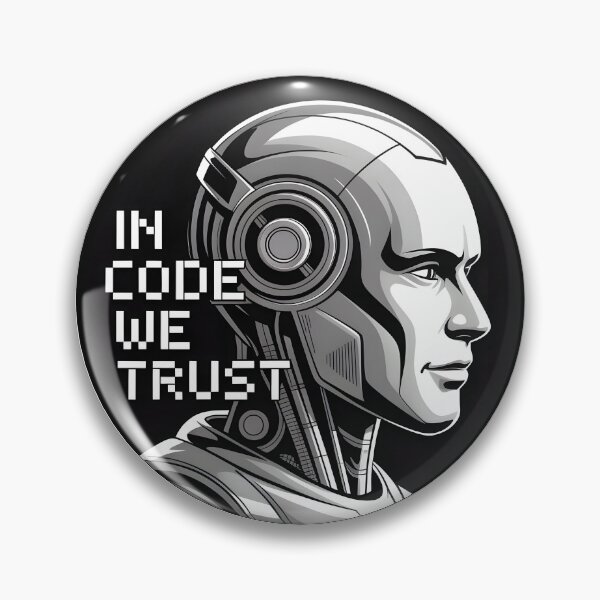 Item preview, In Code We Trust – Futuristic Programmer Tech Humor designed and sold by Jollys-ArtShop.