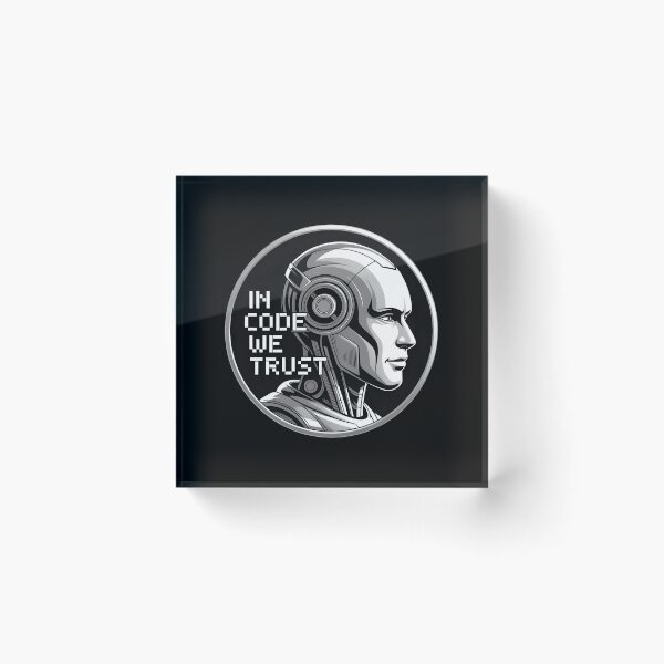Item preview, In Code We Trust – Futuristic Programmer Tech Humor designed and sold by Jollys-ArtShop.