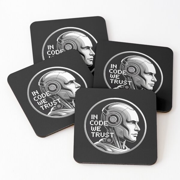 Artikelvorschau, In Code We Trust – Futuristischer Programmierer-Tech-Humor entworfen und verkauft von Jollys-ArtShop.