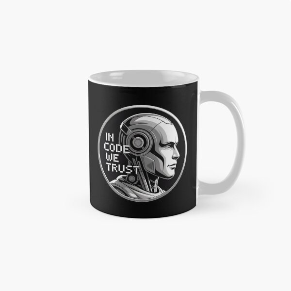 Item preview, In Code We Trust – Futuristic Programmer Tech Humor designed and sold by Jollys-ArtShop.