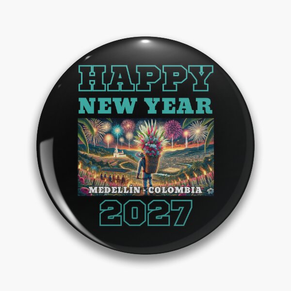 Item preview, Happy New Year 2027 - Medellín - Blue/Green Edition designed and sold by Manic Merch Designs.
