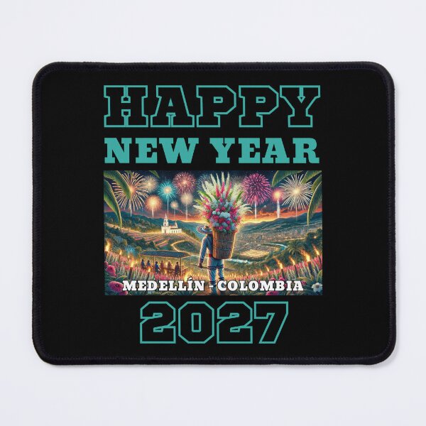 Item preview, Happy New Year 2027 - Medellín - Blue/Green Edition designed and sold by Manic Merch Designs.