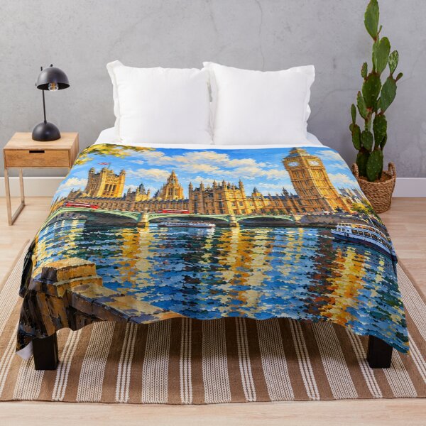 Artikelvorschau, London Calling – Big Ben und die Themse in Farbe entworfen und verkauft von OzyWear.