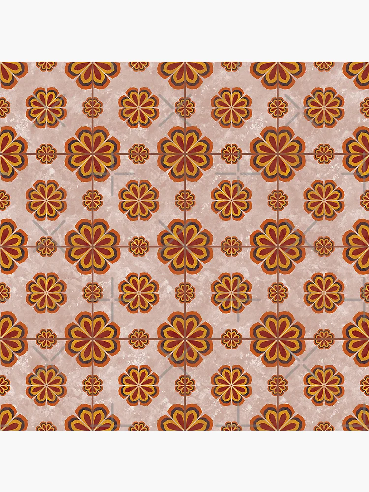 Thumbnail 4 of 4, Clock, Red tile designed and sold by VHaywardDesigns.