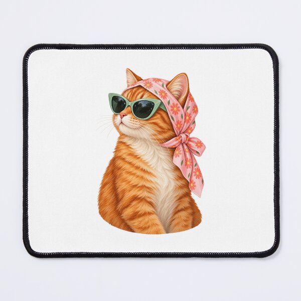 Item preview, Retro Ginger Cat in Sunglasses and Scarf designed and sold by sasaPRO.