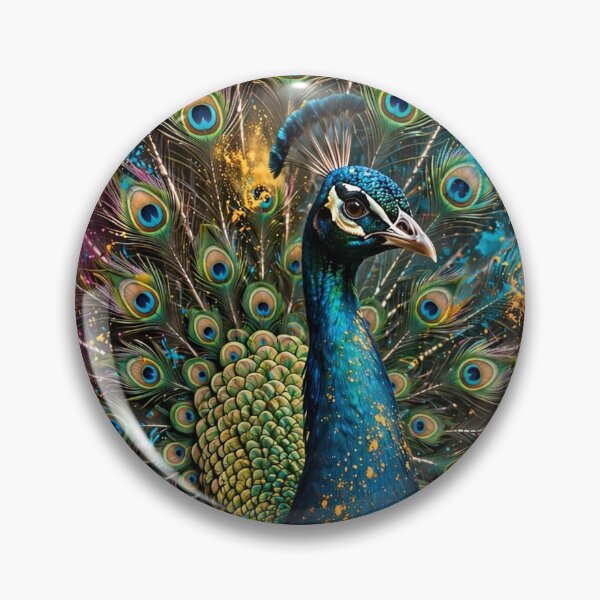 Item preview, Peacock in Holi Colors | Vibrant Indian Bird Wall Art designed and sold by Mr7Williams.