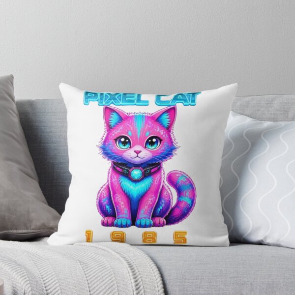 Item preview, Retro 1980s Pixel Cat Gamer Neon Arcade Tee designed and sold by Wael94.