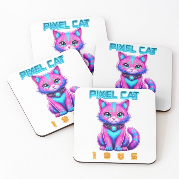 Item preview, Retro 1980s Pixel Cat Gamer Neon Arcade Tee designed and sold by Wael94.