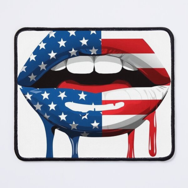 Item preview, American Flag Dripping Lips USA Patriotism Art designed and sold by bakosshops.