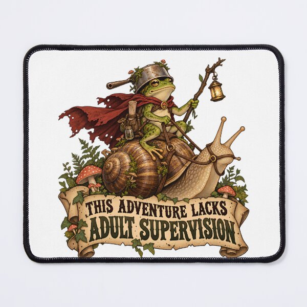 Item preview, This Adventure Lacks Adult Supervision Funny Frog and Snail Goblincore designed and sold by Neurospicy Trolls.