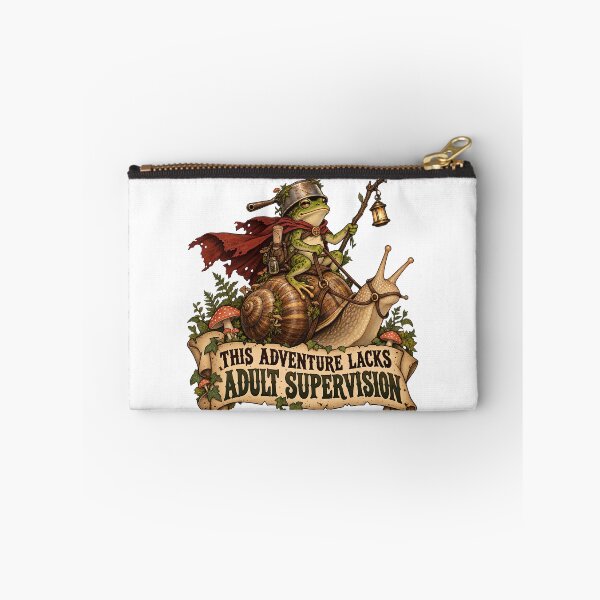 Item preview, This Adventure Lacks Adult Supervision Funny Frog and Snail Goblincore designed and sold by Neurospicy Trolls.