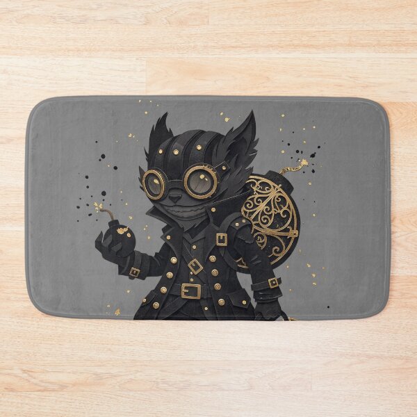 Artikelvorschau, Steampunk-Katzenbomber, Schwarzgold, Mad Chemist Art entworfen und verkauft von CuteKats.