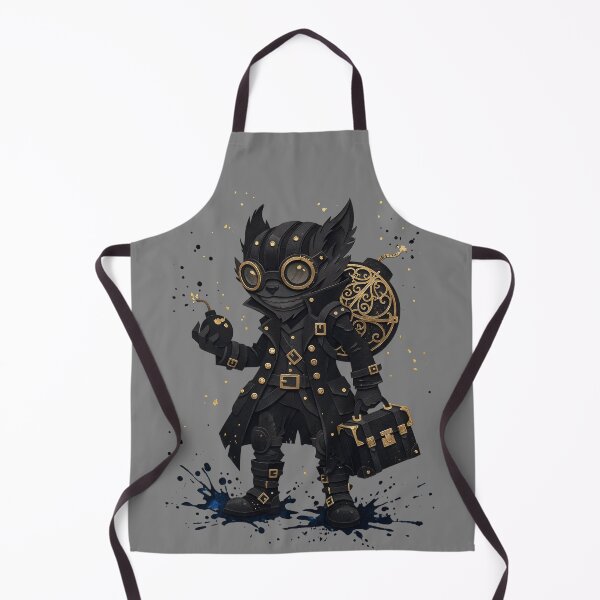 Item preview, Steampunk Cat Bomber Black Gold Mad Chemist Art designed and sold by CuteKats.