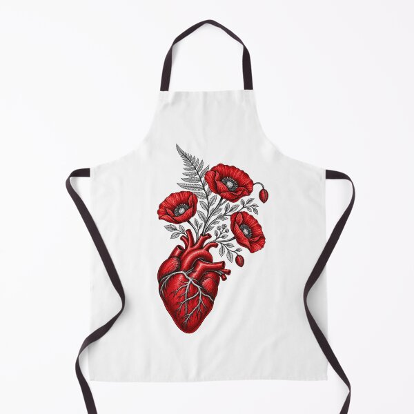 Aperçu de l'œuvre Anatomical Heart with Red Poppy Flowers créée et vendue par sasaPRO.