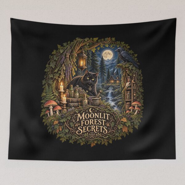 Item preview, Moonlit Forest Secrets – Mystical Dark Forest Design designed and sold by Scarlett-Goods.