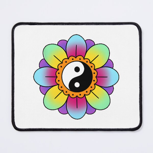 Item preview, Psychedelic Yin Yang Flower Design with Vibrant Colors and Abstract Patterns designed and sold by oxooooooooxo.
